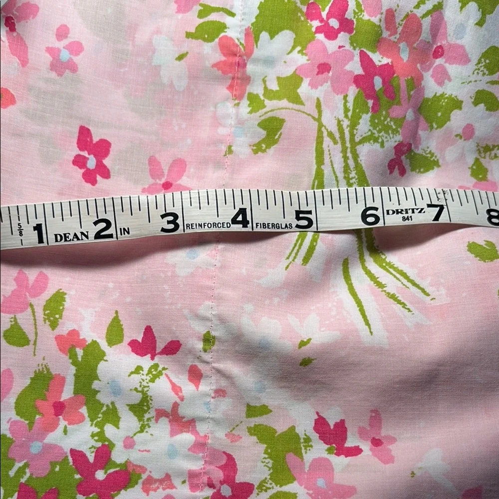 Vintage Floral Pink and‎ Green 3 piece full size sheet set percale 352
